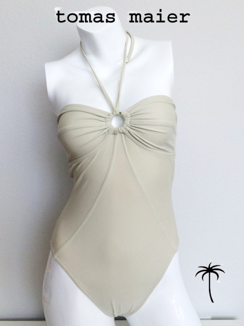 Tomas Maier of Bottega Ring Embellished One Piece Swimsuit Made in France